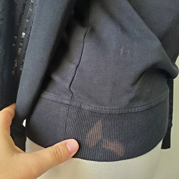 BCBGMaxAzria Sequined Hoodie Jacket - Picture 8 of 8